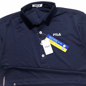 ●送料390円可能商品 フィラ ゴルフ FILA GOLF 新品 メンズ 吸水速乾 UVCUT 半袖 ポロシャツ 紺 M[747684-NV-M]一 三 壱★QWER QQAA-18の画像2