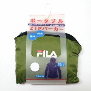 ★フィラ FILA 新品 メンズ 軽量 撥水 持ち運び簡単！ ポケッタブル ジップ パーカー ジャケット Mサイズ [419919-GRN-M] 一 二 壱★QWERの画像4