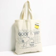 ●送料390円可能商品 スヌーピー ピーナッツ SNOOPY PEANUTS 新品 帆布 キャンバス トートバッグ BAG かばん [SNOOPYGRY1N]一 六★QWER★_画像2