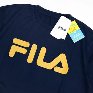 ●送料390円可能商品 フィラ FILA 新品 メンズ 吸水速乾 ドライ UVCUT スポーツ 半袖 Tシャツ 紺 Lサイズ [412354-NV-L]一 三 弐★QWER