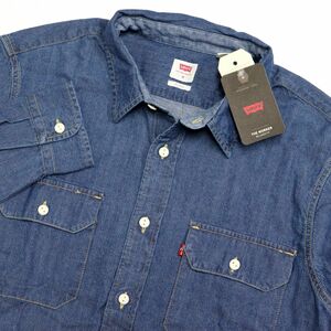 ★リーバイス LEVIS 新品 メンズ 大人気 ポケット付き コットン ワーク デニム 長袖 シャツ XXLサイズ [19587-0252-JXXL] 二 零★QWER★