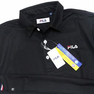 ●送料390円可能商品 フィラ ゴルフ FILA GOLF 新品 メンズ 吸水速乾 UVCUT 半袖 ポロシャツ 黒 XL[749644G-BK-LL]一 三 弐★QWER QQAA-18