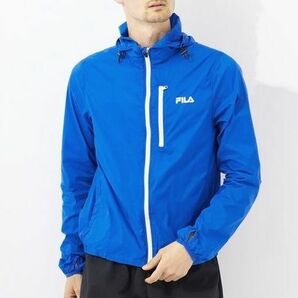 ★フィラ FILA 新品 メンズ 軽量 撥水 持ち運び簡単！ ポケッタブル ジップ パーカー ジャケット Lサイズ [419919-BLU-L] 一 二 弐★QWERの画像3