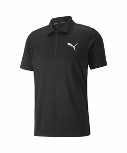 ●送料390円可能商品 プーマ PUMA 新品 メンズ 吸水速乾 快適 RTG ハーフジップ 半袖 ポロシャツ 黒 Mサイズ[848671-01-M] 三 壱★QWER