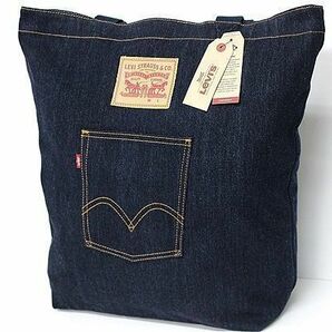 ★リーバイス Levis 新品 メンズ コットン デニム トートバッグ バッグ BAG 鞄 紺 ネイビー [77170-0469-OS] 一 六 ★QWER★の画像1