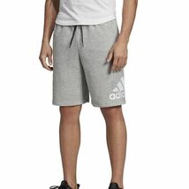 ★アディダス adidas 新品 メンズ カジュアル スポーツ スウェット ハーフパンツ ショーツ 灰 2XLサイズ [EB5260-XO] 四 零★QWER_画像1