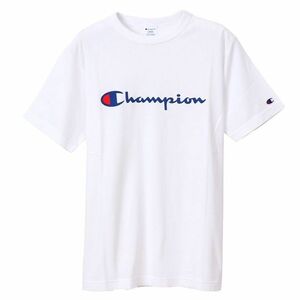 ●送料390円可能商品 チャンピオン Champion 新品 定番 肌触り◎ ビッグロゴ コットン 半袖 Tシャツ 白 L [C3P302-010-L] 三 弐★QWER★