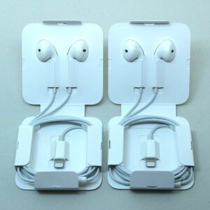 110a 送料無料 未使用? 2個 Apple EarPods Ear Pods Lightningコネクター 純正 iPhone 付属品 イヤホン アップル