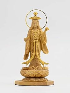 極小仏 吉祥天立像－11cm浄瑠璃寺型（木製：ツゲ 金泥仕上）＿仏像 フィギュア 木彫り 置物（GSBきっしょうて