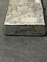 ZIPPO ジッポー オイルライター ビンテージ STERLING スターリングシルバー 1992 ベネチアン 彫刻 Made in USA_画像5