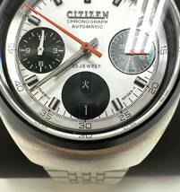 #18678【ジャンク扱い】★☆CITIZEN　CHRONOGRAPH　シチズン　クロノグラフ　オートマ　ツノ　4-901177K　腕時計☆★_画像7