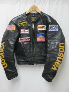 1000円～バンソン VANSON RJV ワンスター　レザーワッペンレーシングジャケット　サイズ38