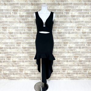 1円 ドレス dazzy store ロングドレス M 黒 カラードレス キャバドレ 発表会 イベント 中古３４５２の画像1