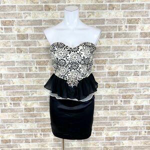 1 jpy dress an Mini dress S white pattern black color dress kyabadore presentation Event used 3498