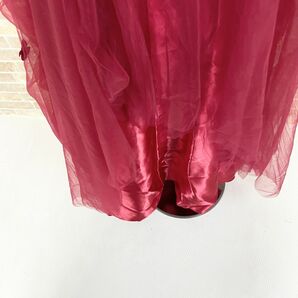1円 ドレス ロングドレス 赤系 カラードレス キャバドレ 発表会 イベント 中古３６１５の画像9