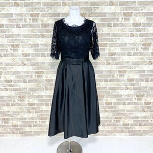 1円 ドレス EightSTAR dress ロングドレス M 黒 カラードレス キャバドレ 発表会 イベント　中古３７５５