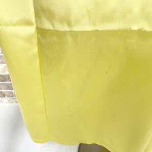 1円 チャイナドレス 袖無し ロングワンピース 大きなサイズ 黄光沢 コスプレ カラードレス キャバドレ 発表会 フォーマル 中古３８５４の画像10