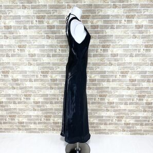 1円 ドレス ROSA  ロングドレス 15ABR 大きなサイズ 黒光沢 カラードレス キャバドレ 発表会 イベント 中古３９７８の画像3