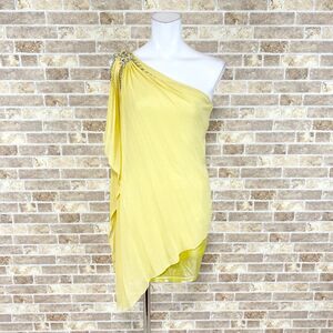 1 jpy dress Hit-Fashion one shoulder dress S yellow color dress kyabadore presentation Event used 3495