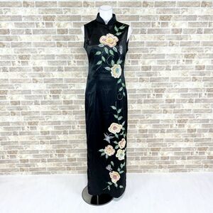 1 jpy China dress XINYIER sleeve less long One-piece black equipment ornament color dress kyabadore presentation formal used 3710