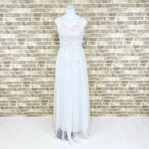 1 jpy dress Tika long dress S white equipment ornament lustre color dress kyabadore presentation Event used 3935