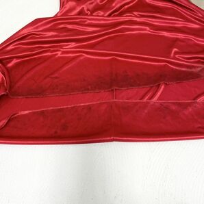 1円 ドレス ICHIOKU ロングドレス 赤光沢 パーティードレス カラードレス キャバドレ 発表会 イベント 中古３５６８の画像10
