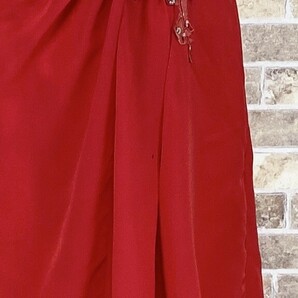 1円 ドレス Dazzy ロングドレス L 赤 カラードレス キャバドレ 発表会 イベント 中古３５８２の画像9