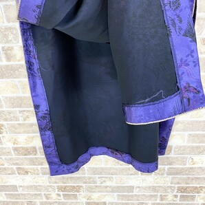 1円 スカート スリット ZARA 紫系柄光沢 XL USサイズ 大きなサイズ 単品ネコポス可 発表会 イベント  中古３３２９の画像6