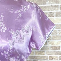 1円 チャイナドレス Bell Rose ロングワンピース M 紫 カラードレス キャバドレ 発表会 フォーマル 中古３５１７_画像9