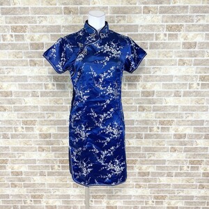 1 jpy China dress Xiaosughou999 One-piece L blue pattern fastener defect color dress kyabadore presentation formal used 3876