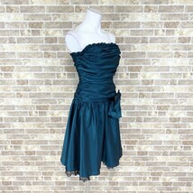 1円 ドレス EMOTINALL DRESSES 東京ソワール ワンピース 36 緑系光沢 リボン カラードレス キャバドレ 発表会 イベント　中古４００２_画像2