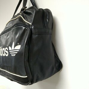 (^w^)b adidas アディダス 80s 90s ヴィンテージ ボストン スポーツ バッグ カバン 鞄 大容量 ビッグ ロゴ トレフォイル ロゴ 黒 B0321ｗEの画像4