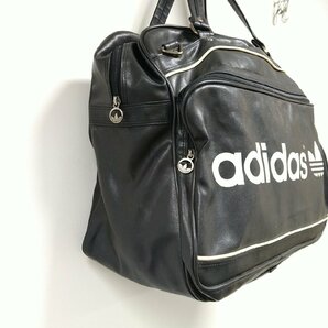 (^w^)b adidas アディダス 80s 90s ヴィンテージ ボストン スポーツ バッグ カバン 鞄 大容量 ビッグ ロゴ トレフォイル ロゴ 黒 B0321ｗEの画像5