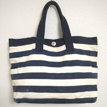 (^w^)b Gap ギャップ ボーダー 柄 トート バッグ カバン 鞄 BAG カジュアル 通勤 通学 キャンバス 耐久性 ネイビー× 白 ONE SIZE B0409wE_画像1