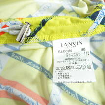 ◆美品◆ LANVIN SPORT ランバン スポール 総柄 ストレッチ 半袖 ジップ ゴルフ ポロシャツ ウェア 黄色 レディース 38 M 日本製 0334D0_画像9