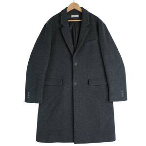 ◆美品 送料無料◆ relume JOURNAL STANDARD ジャーナルスタンダード VICTORIAN WOOL ウール チェスター コート グレー メンズ L　0614D0