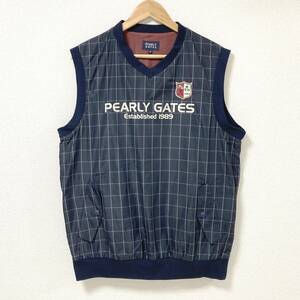 PEARLY GATES チェック ナイロン ベスト メンズ 4サイズ パーリーゲイツ ゴルフウェア 3120326