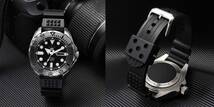 【特価商品】SEIKO(セイコー) 腕時計用 ベルト 22mm バンド 互換品 交換ベルト 交換用バント シリコン (ブラック)_画像3