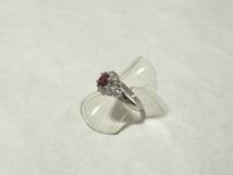 【質屋 尾張屋商店 東京】 ☆仕上済☆ Pt900 ルビー ダイヤモンド レディース リング #12 0.85ct 0.24ct_画像2