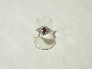 【質屋 尾張屋商店 東京】 ☆仕上済☆ Pt900 ルビー ダイヤモンド レディース リング #12 0.85ct 0.24ct