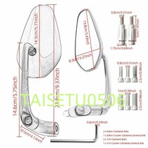 CNC アルミ オートバイ バックミラー サイドミラー カスタム 高品質 8/10 ミリメートル 汎 レトロ バイク カフェレーサー_画像6