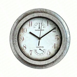 屋外 掛け時計 防水 防塵 連続秒針 レトロ 北欧 キッチン 掛け時計 大数字 見やすい 屋内屋外の装飾（28.5*28.5*4CM）