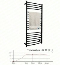 電気タオルウォーマーラジエーター20バー壁掛け式黒加熱タオルラックバスルーム304ステンレス鋼研磨加熱タオルレール乾燥ラック_画像2