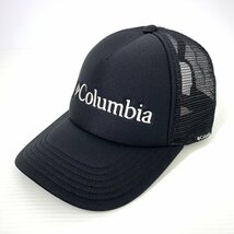 【美品】Columbia コロンビア HAY LAKE CAP ロゴ 刺繍 メッシュキャップ O/S ブラック 黒 帽子 ヘイレイクキャップ_画像1