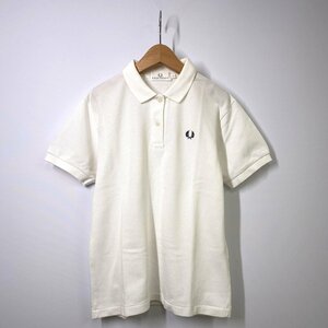 【レディース L】FRED PERRY フレッドペリー 半袖ポロシャツ ホワイト 白 ワンポイント ロゴ 刺繍
