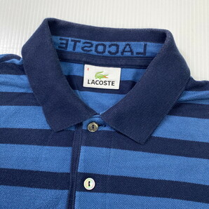 LACOSTE ラコステ ボーダーポロシャツ 4 ネイビー 紺 半袖の画像3