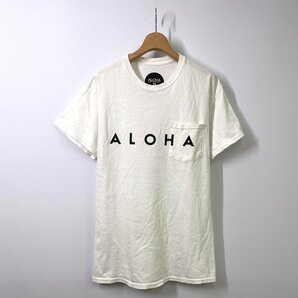 DELICIOUS デリシャス ALOHA ポケットTシャツ M ホワイト 白 半袖 アロハの画像1