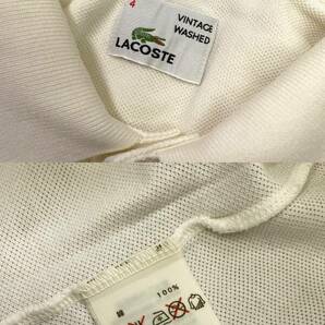 LACOSTE ラコステ VINTAGE WASHED ビッグワニ ポロシャツ 4 ホワイト 白 半袖 白ワニ PH894Eの画像4