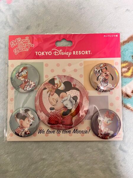 新品未開封 ディズニー ミニー ベスティーズバッシュ 缶バッジ