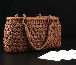  worker handmade superior article . mountain .. wistaria . basket bag hand-knitted mountain ... bag basket cane basket handbag 